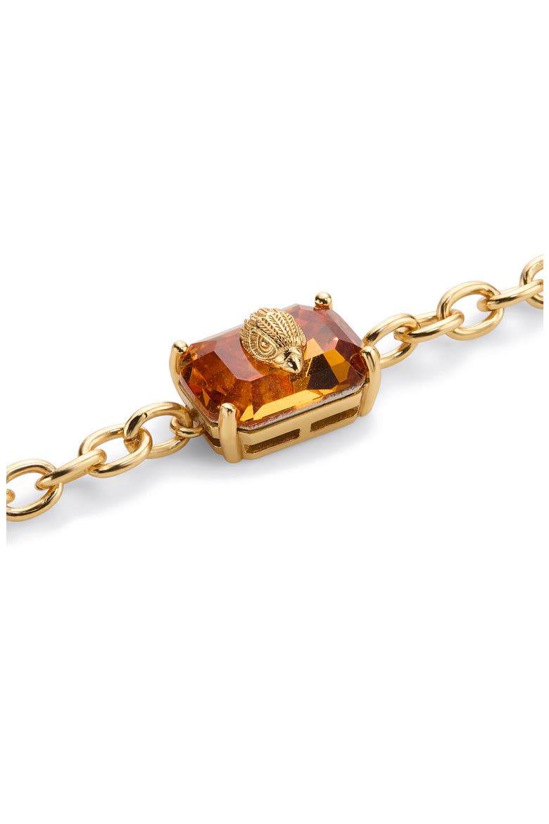 Emerald Cut Crystal Eagle's Head Chain Bracelet, Alternate, color, TOPAZ