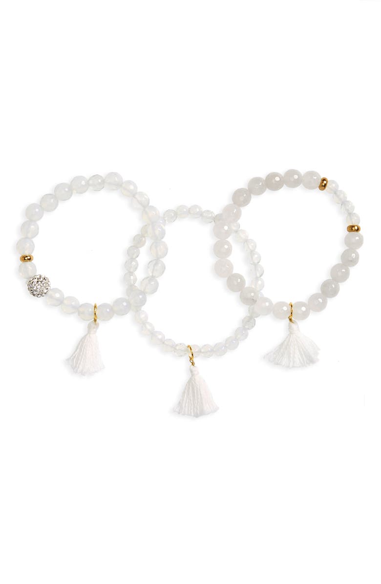 Panacea Set of 3 Beaded Stretch Bracelets, Main, color, 