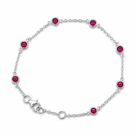 July Birthstone Bracelet Ruby
