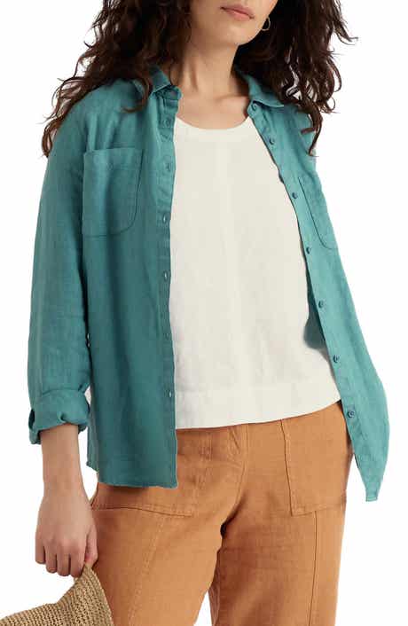 Hazel Branch Linen Button-Up Shirt