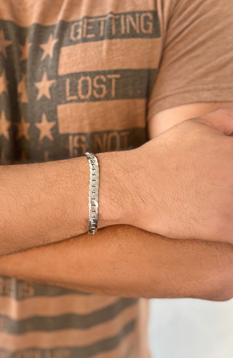 Adornia Men's Tarnish Resistant Foxtail Chain Bracelet, Alternate, color, Silver