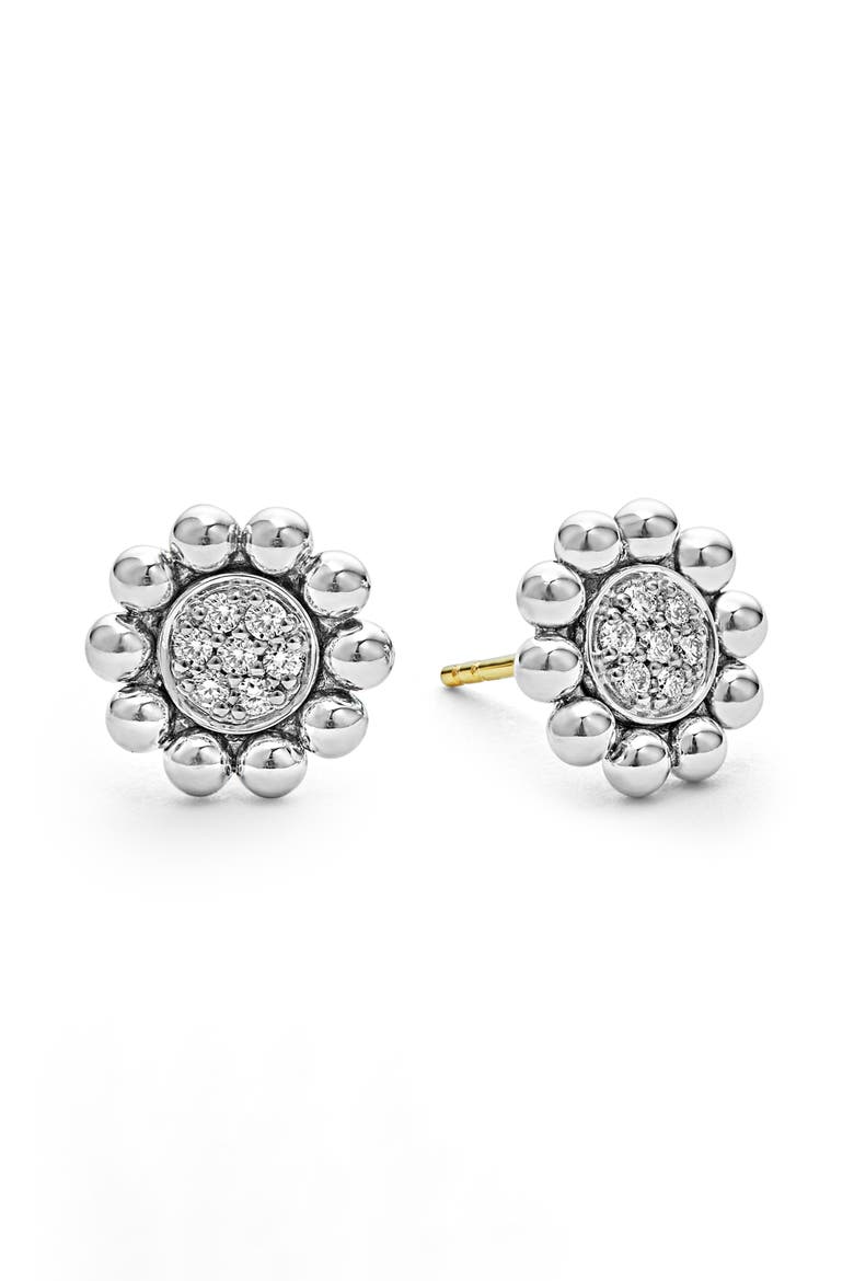 Caviar Spark Diamond Stud Earrings, Alternate, color, STERLING SILVER