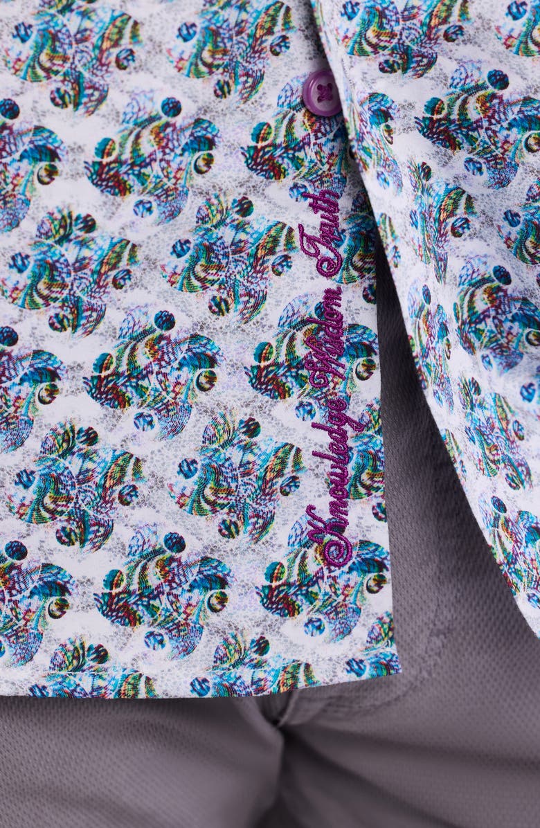 Robert Graham Lowndes Short Sleeve Cotton Dress Shirt, Alternate, color, Blue