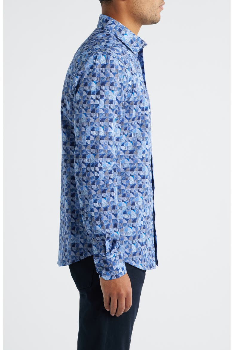 Julian Shaped Fit Button-Up Shirt, Alternate, color, SAPPHIRE