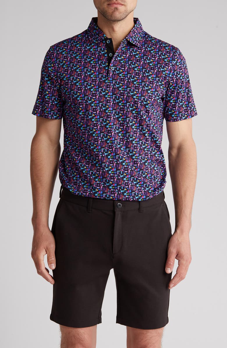 Bugatchi Short Sleeve Polo, Main, color, Orchid