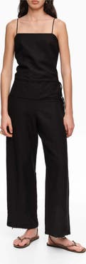 Bimba y Lola Black Jumpsuit With Adjustable Waist And Stones