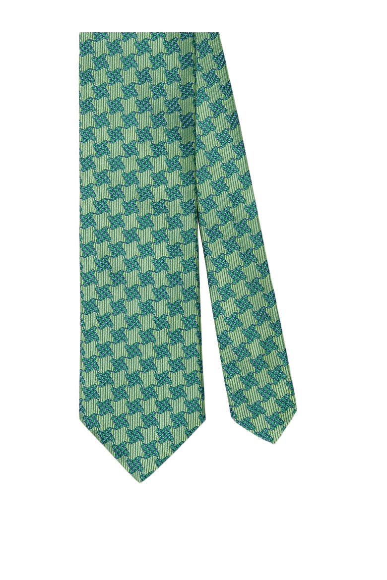 Robert Large Houndstooth Jacquard Best of Class Necktie, Main, color, Green