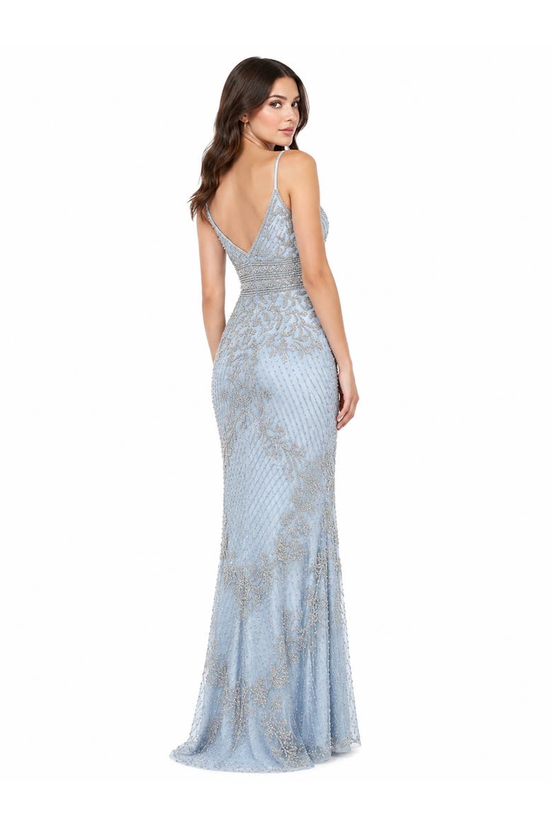 Body Con V-neck Beaded Dress, Alternate, color, Periwinkle