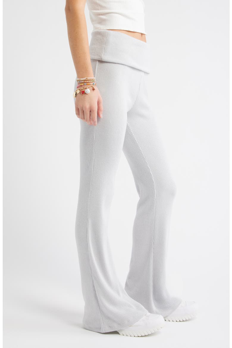 Cozy Flare Rib Pants, Alternate, color, GREY MICRO