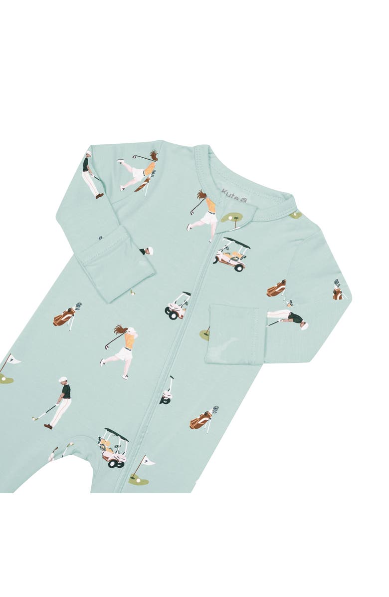 Kyte BABY Two-Way Zip Romper, Alternate, color, Golf