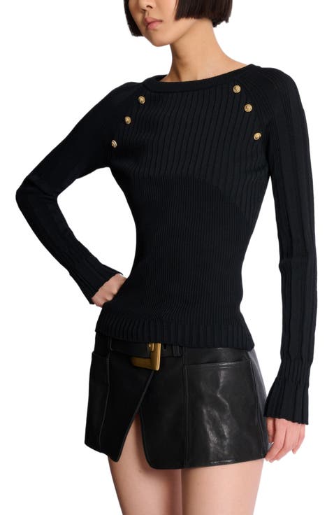 Knit top with buttons