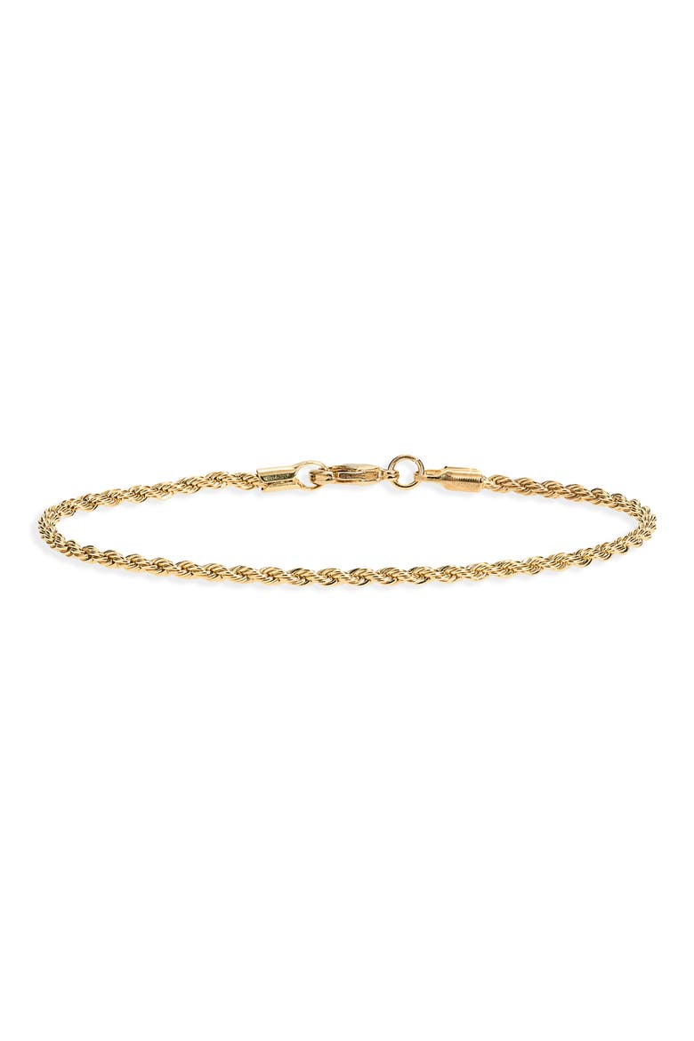 Italiana Rope Chain Bracelet, Main, color, GOLD