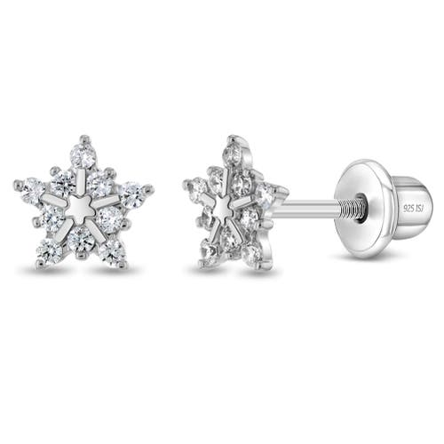Shop In Season Jewelry Twinkling Snowflake Earrings In Silver
