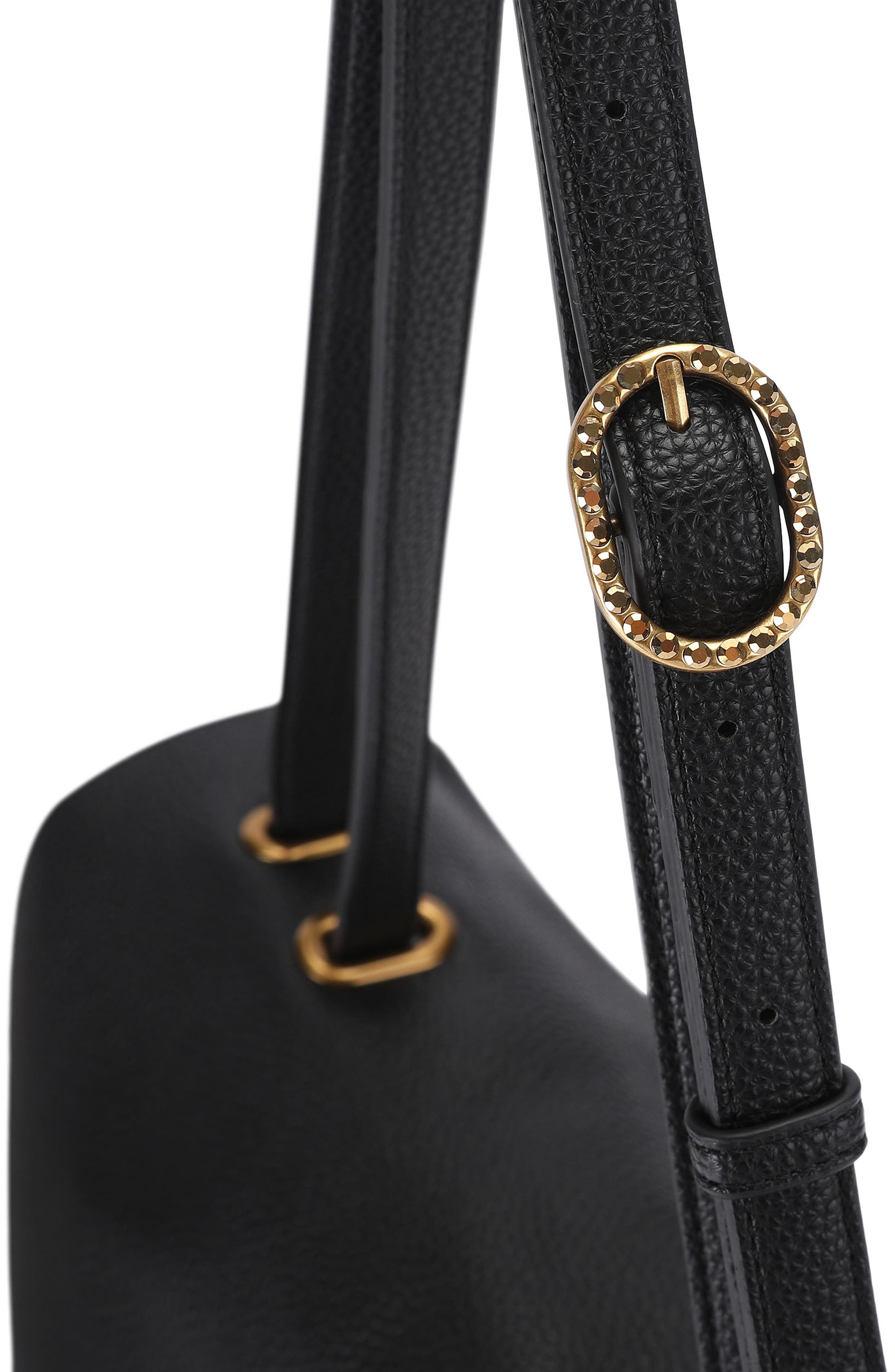 Chelsea Large Slouchy Leather Flap Bag, Alternate, color, BLACK
