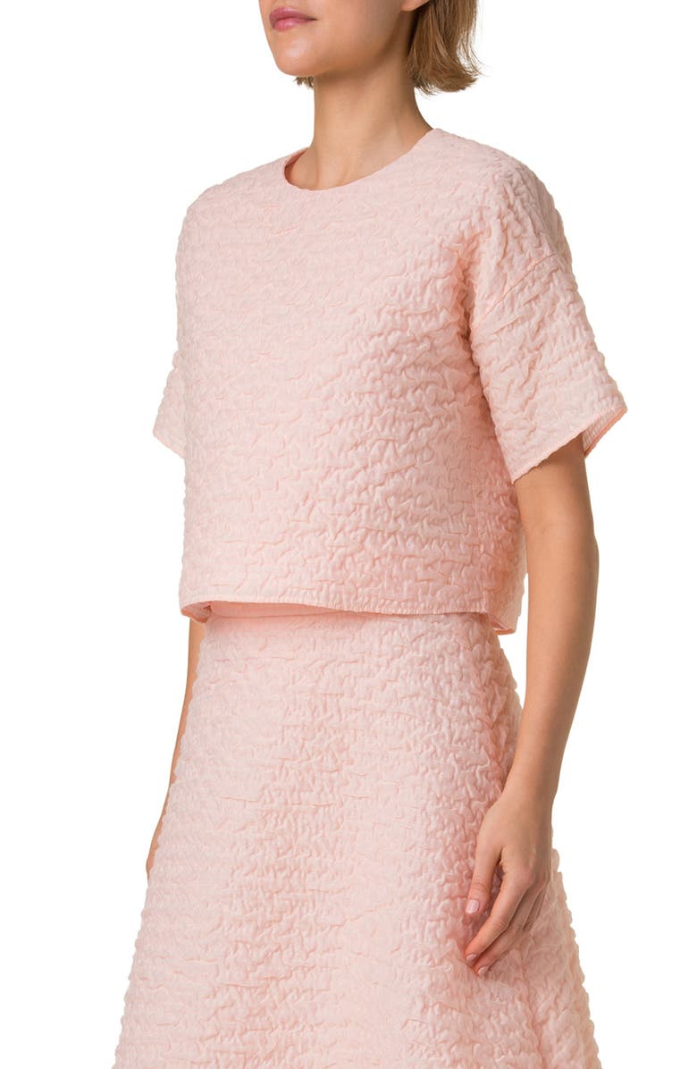 Akris Techno Organza Boxy Top, Alternate, color, Peach