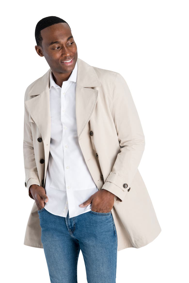 Double Breasted Trench Coat, Alternate, color, SAND