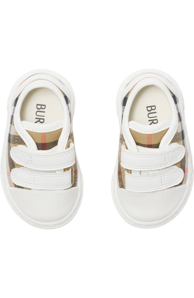 Burberry Check Cotton Sneakers, Alternate, color, Sand Beige