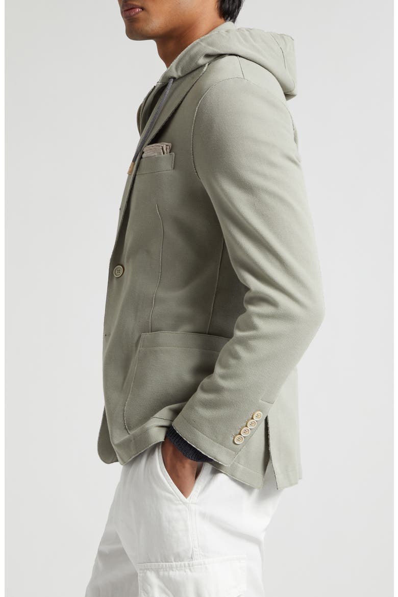 Cotton Blend Sport Coat with Removable Hooded Bib, Alternate, color, 07B GREEN