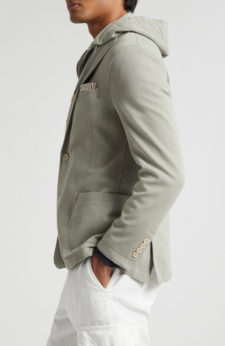 Eleventy Cotton Blend Sport Coat with Removable Hooded Bib, Alternate, color, 07B Green