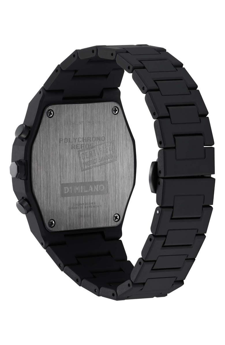 D1 Milano Shadow Polychrono Bracelet Watch, 40.5mm, Alternate, color, Black