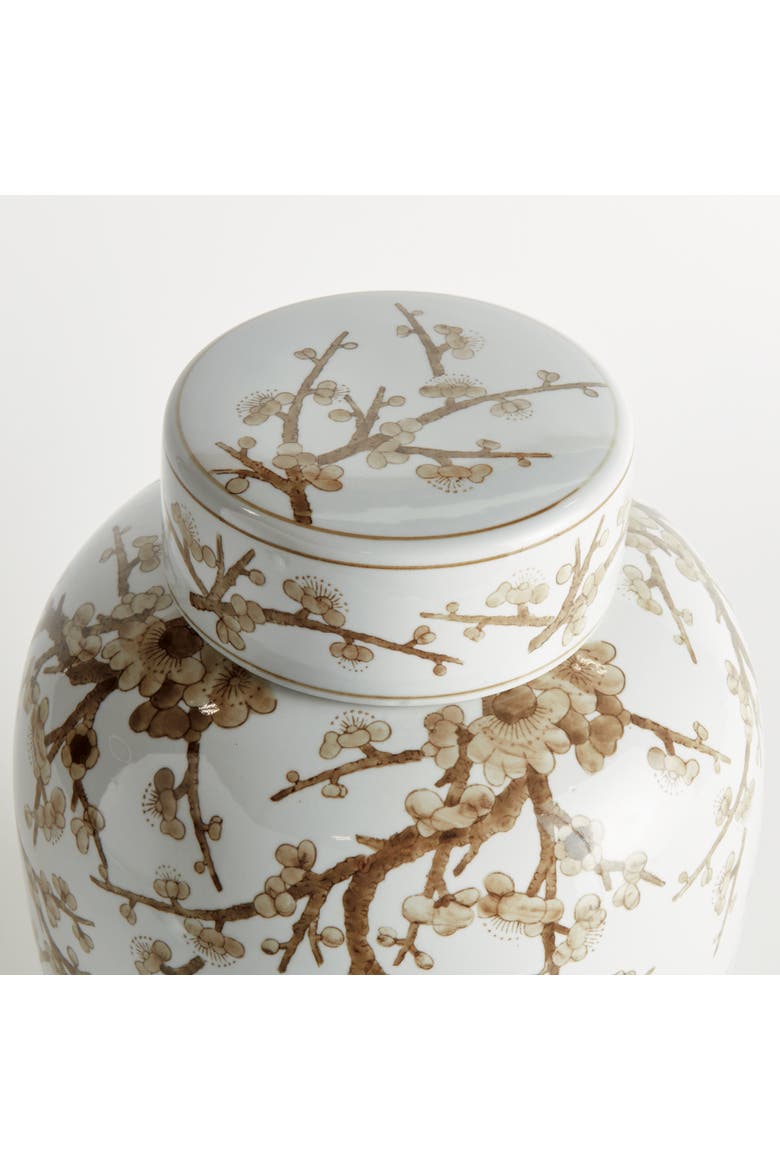 Province Empress Lidded Ginger Jar - Brown & White Ceramic, Alternate, color, White