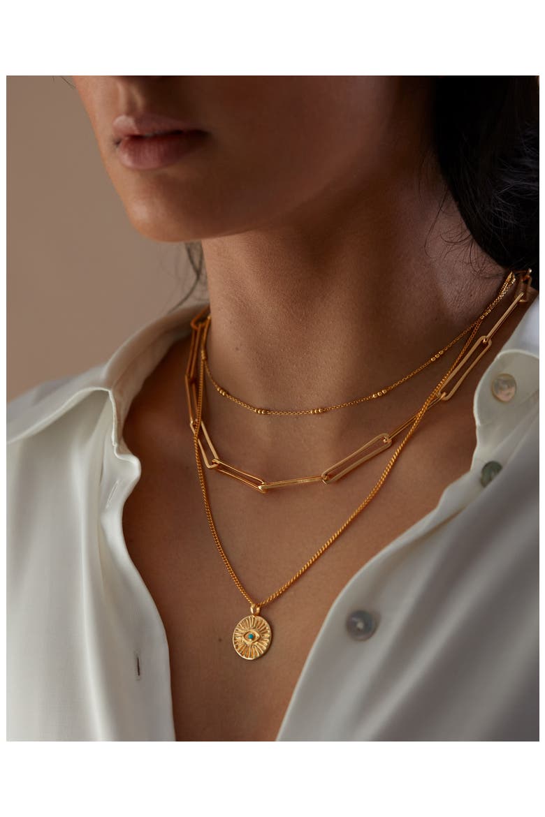Evil Eye Pendant Necklace, Alternate, color, 18CT GOLD VERMEIL / DIAMOND