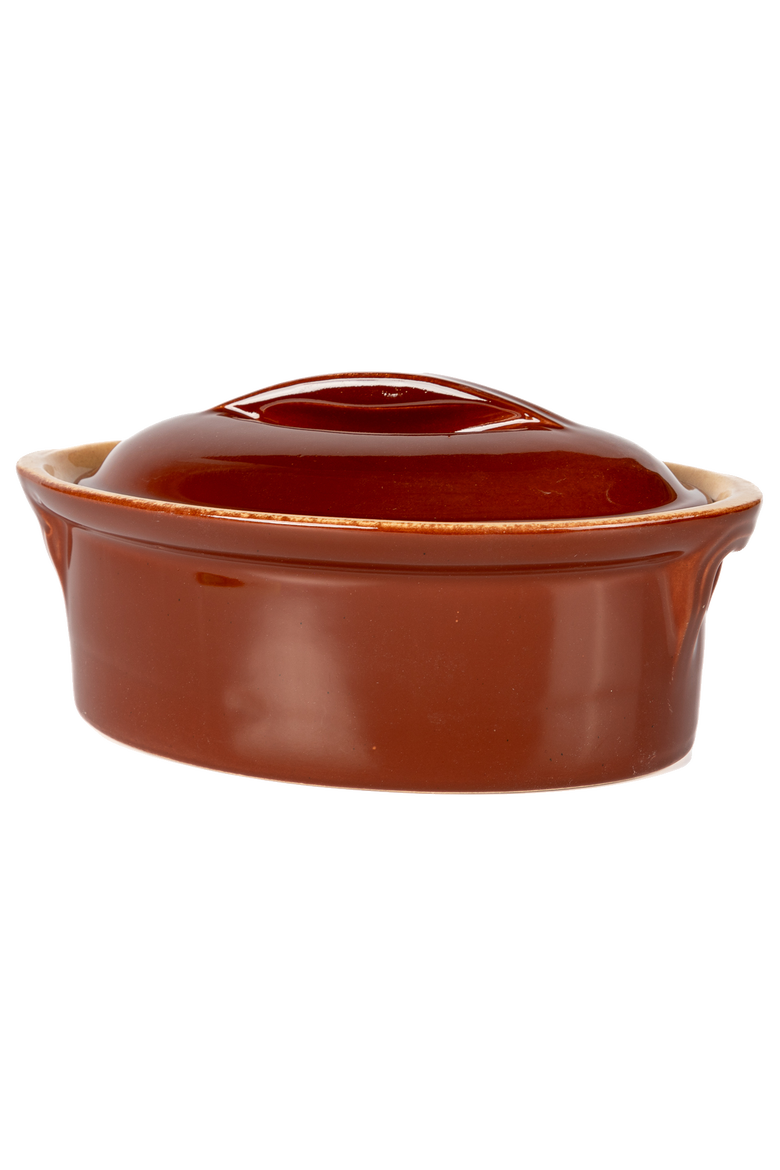 Vintage Oval Lidded Baking Dish with Lid, Main, color, Red