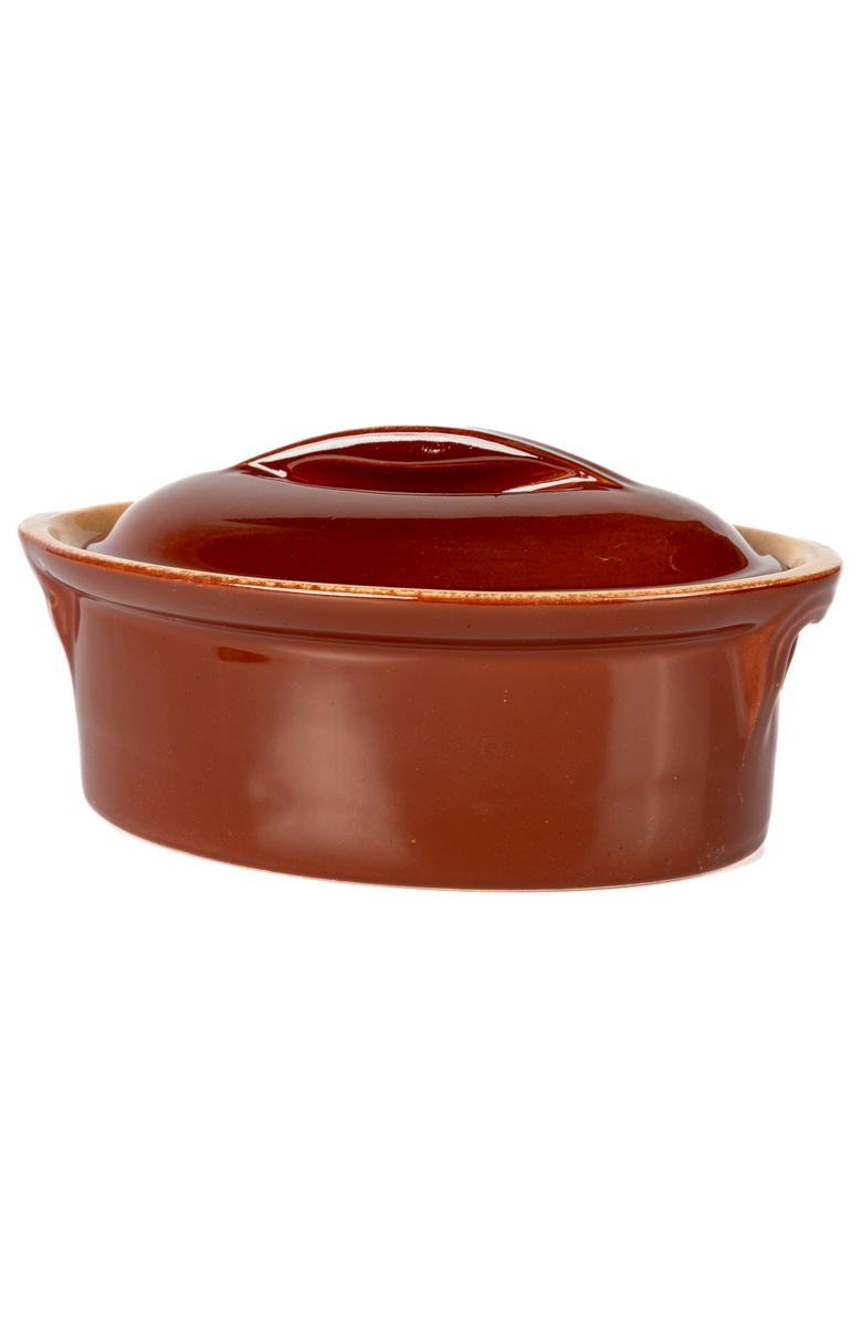 Une Vie Nomade Vintage Oval Lidded Baking Dish with Lid, Main, color, Red