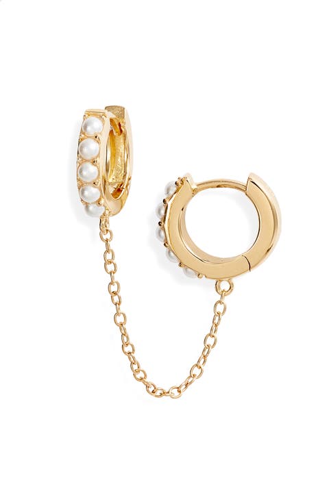 Double Imitation Pearl Huggie Earring