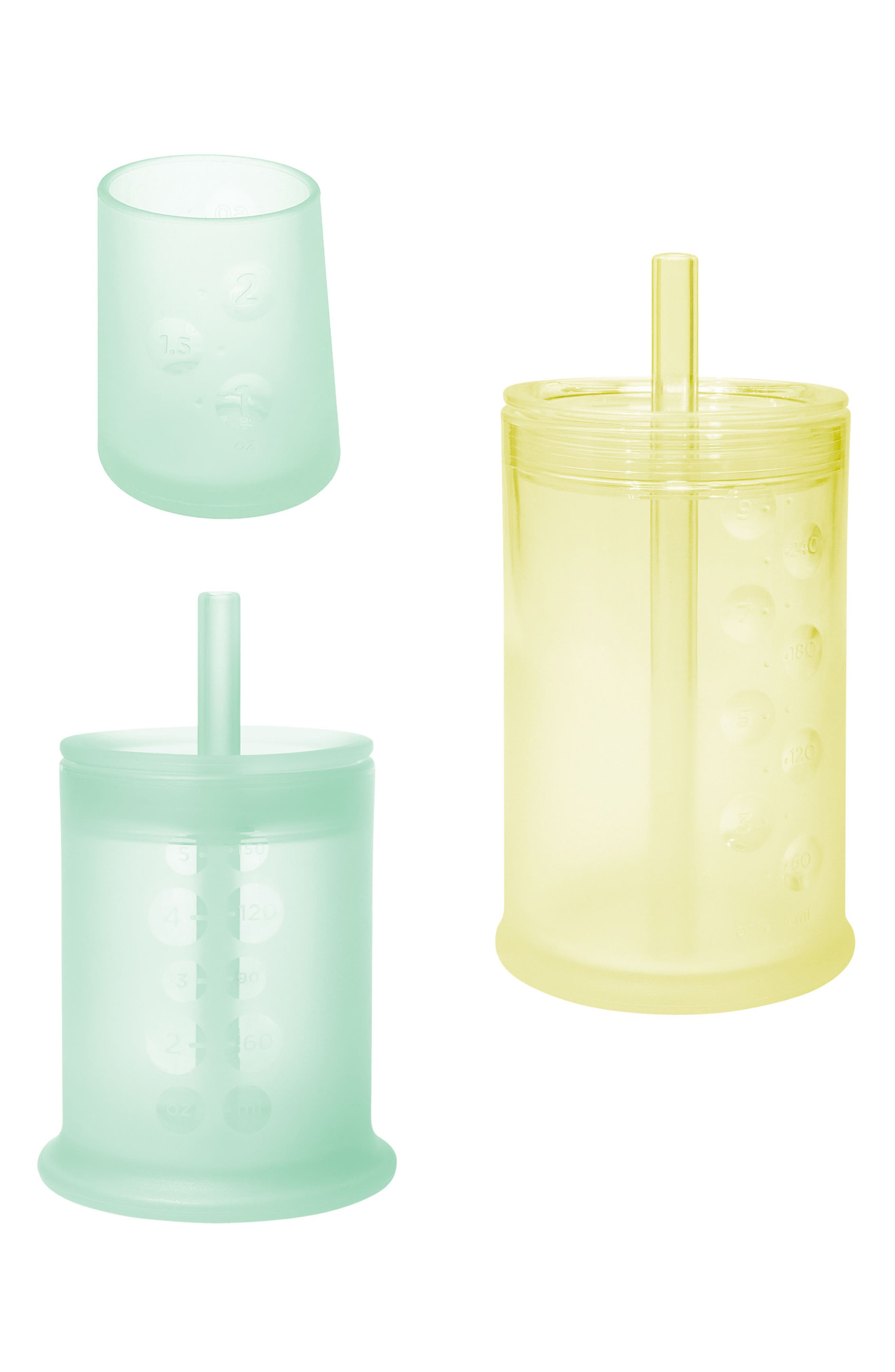Olababy Developmental Cup Set in Mint/Lemon 