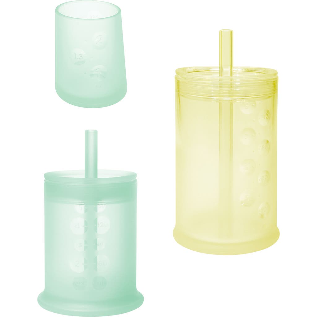 Olababy Developmental Cup Set in Mint/Lemon