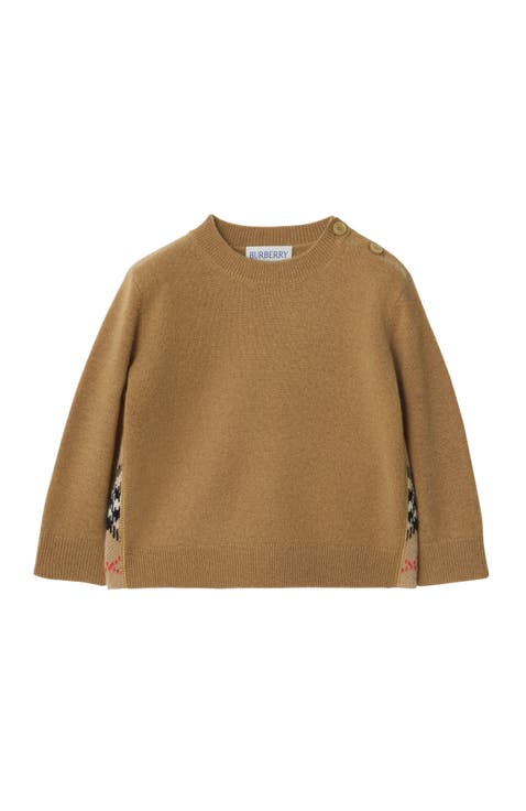 Check Patch Wool Cashmere Sweater