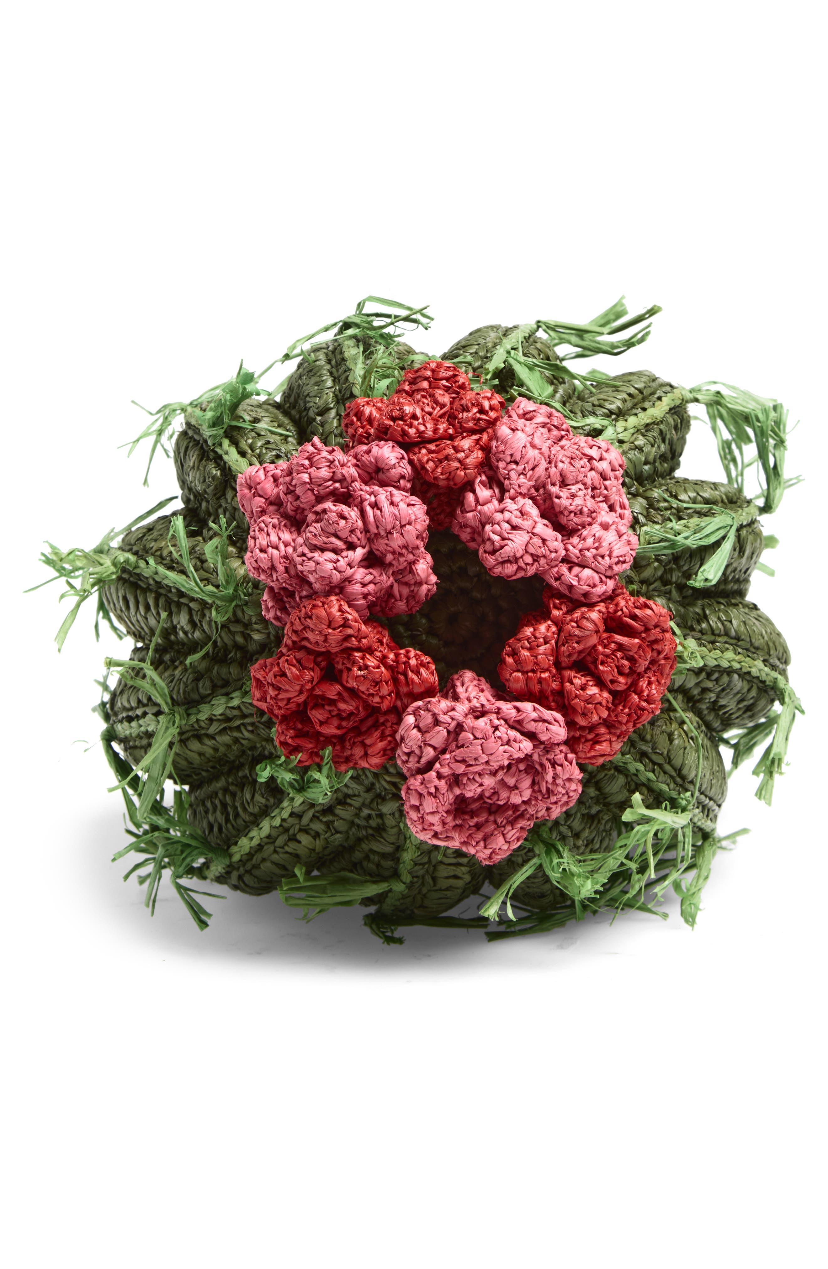 Anya Hindmarch Cactus Crochet Raffia Crossbody Bag, Alternate, color, Khaki