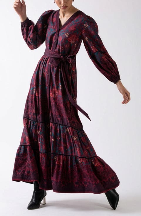 Myra Long Sleeve Cotton Maxi Dress