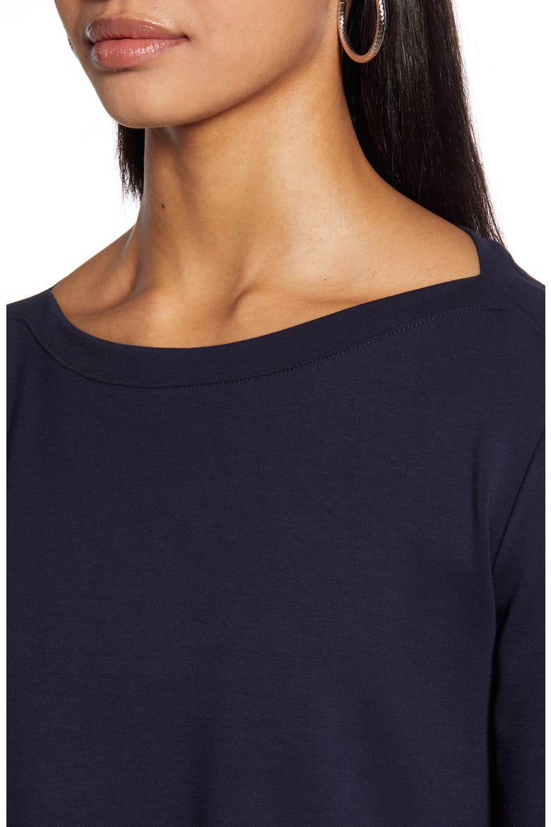 Boatneck Asymmetrical Tunic, Alternate, color, NAVY PEACOAT