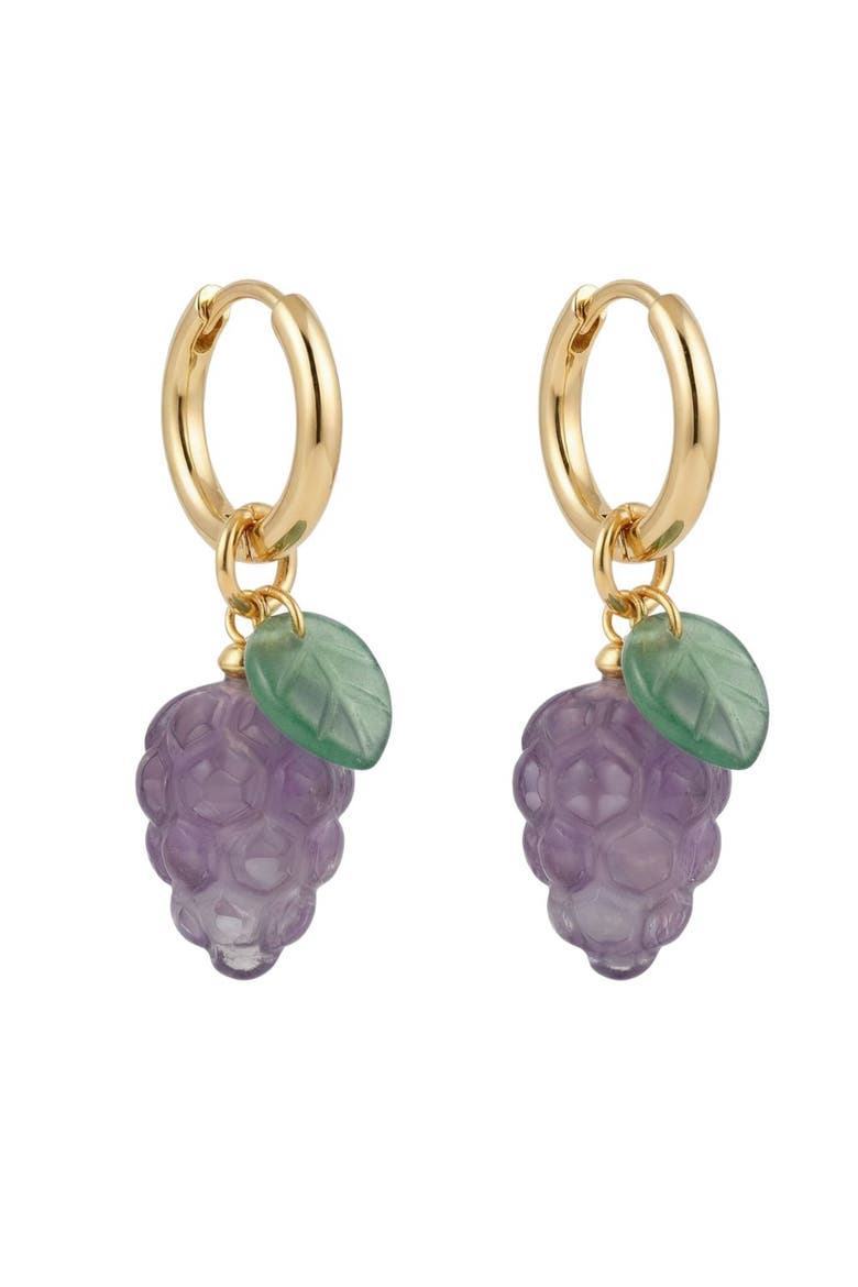 Harvest Agate Charm Earrings in Grape, Main, color, Purple