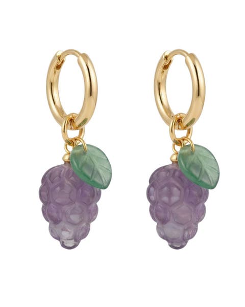 Harvest Grape Jade stone charm earrings