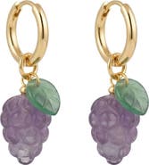 seree Harvest Grape Jade stone charm earrings