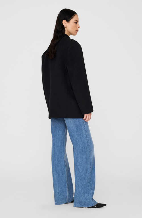 Anine Bing Quinn Cashmere Blend Blazer In Black