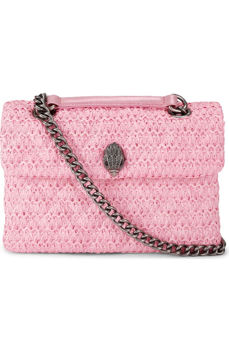 Kurt Geiger London Kensington Raffia Convertible Shoulder Bag, Main, color, Pink