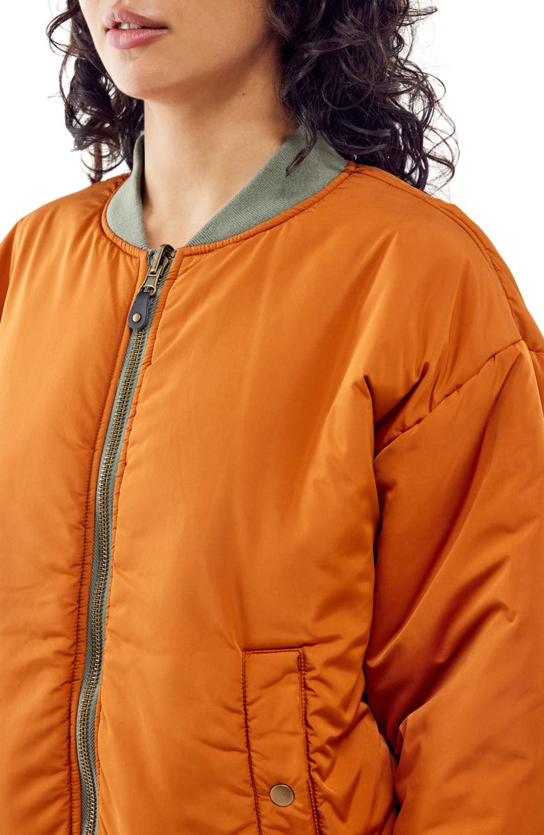 BDG Urban Outfitters Oversize Reversible Bomber Jacket, Alternate, color, Khaki