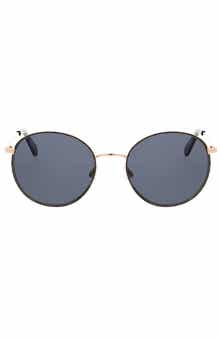BCBGeneration 50mm Glitter Rim Round Sunglasses