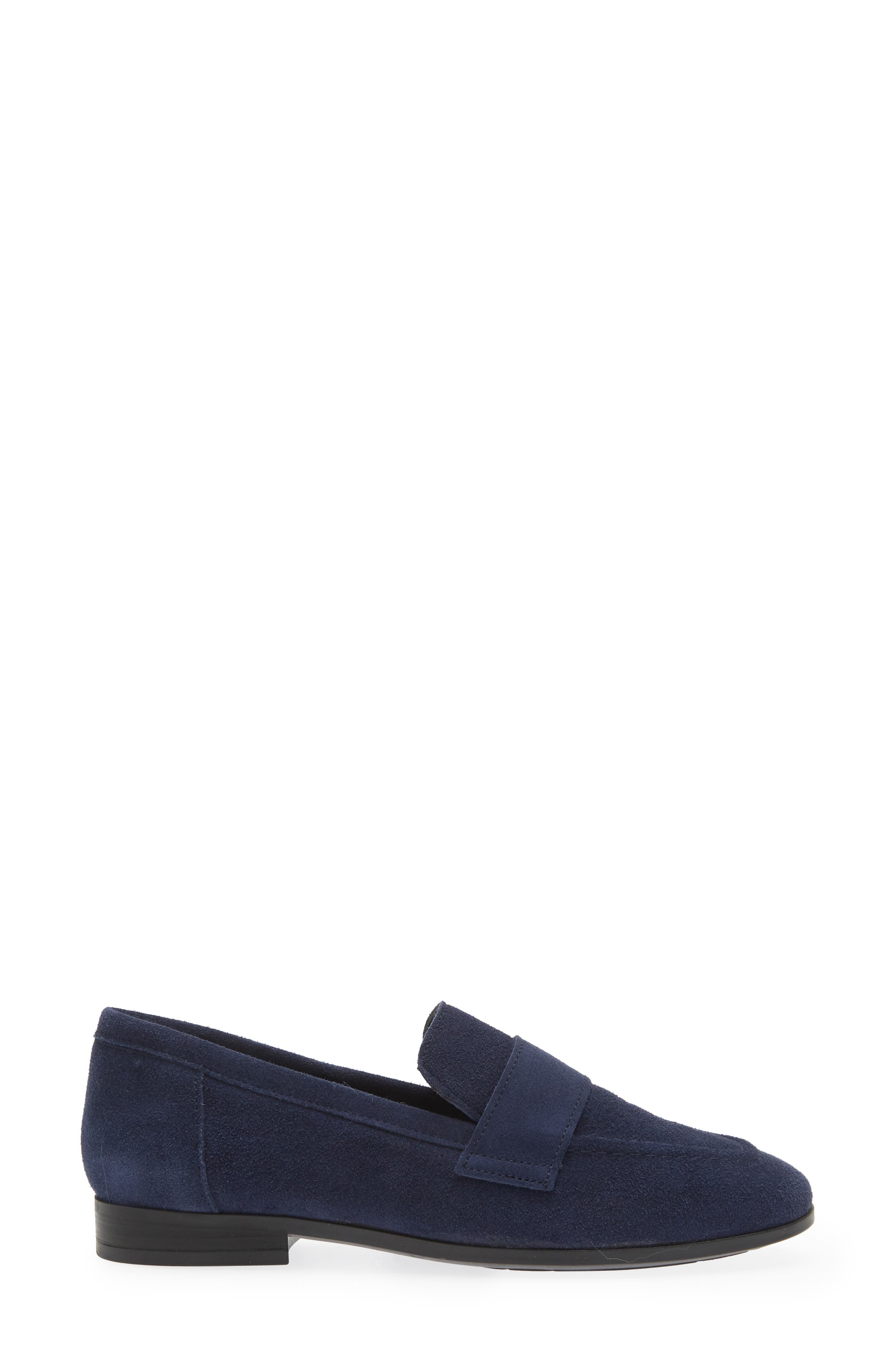 Ardelle Moc Toe Loafer, Alternate, color, NAVY SUEDE