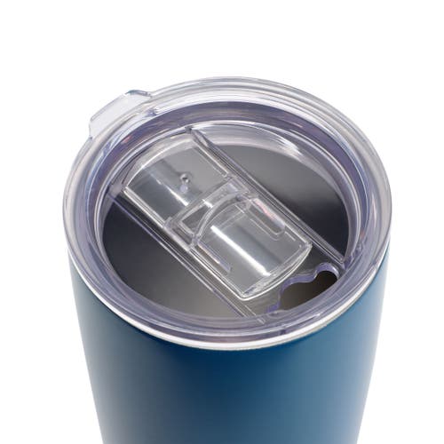 Gibson Home Marina 4 Piece 18 Ounce Double Wall Stainless Steel Thermal Tumbler With Acrylic Lid In Blue