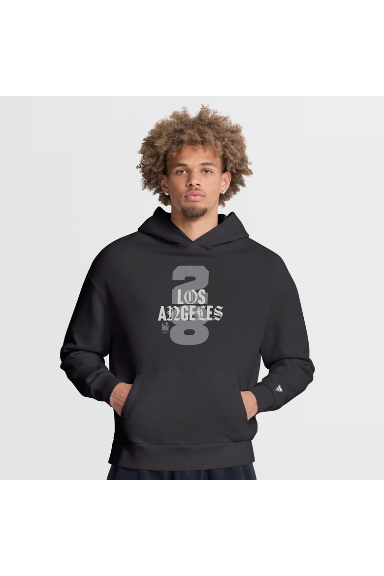Men's Fanatics Charcoal LA28 Summer Olympics Oversized Type Play Location Hoodie, Main, color, Charcoal