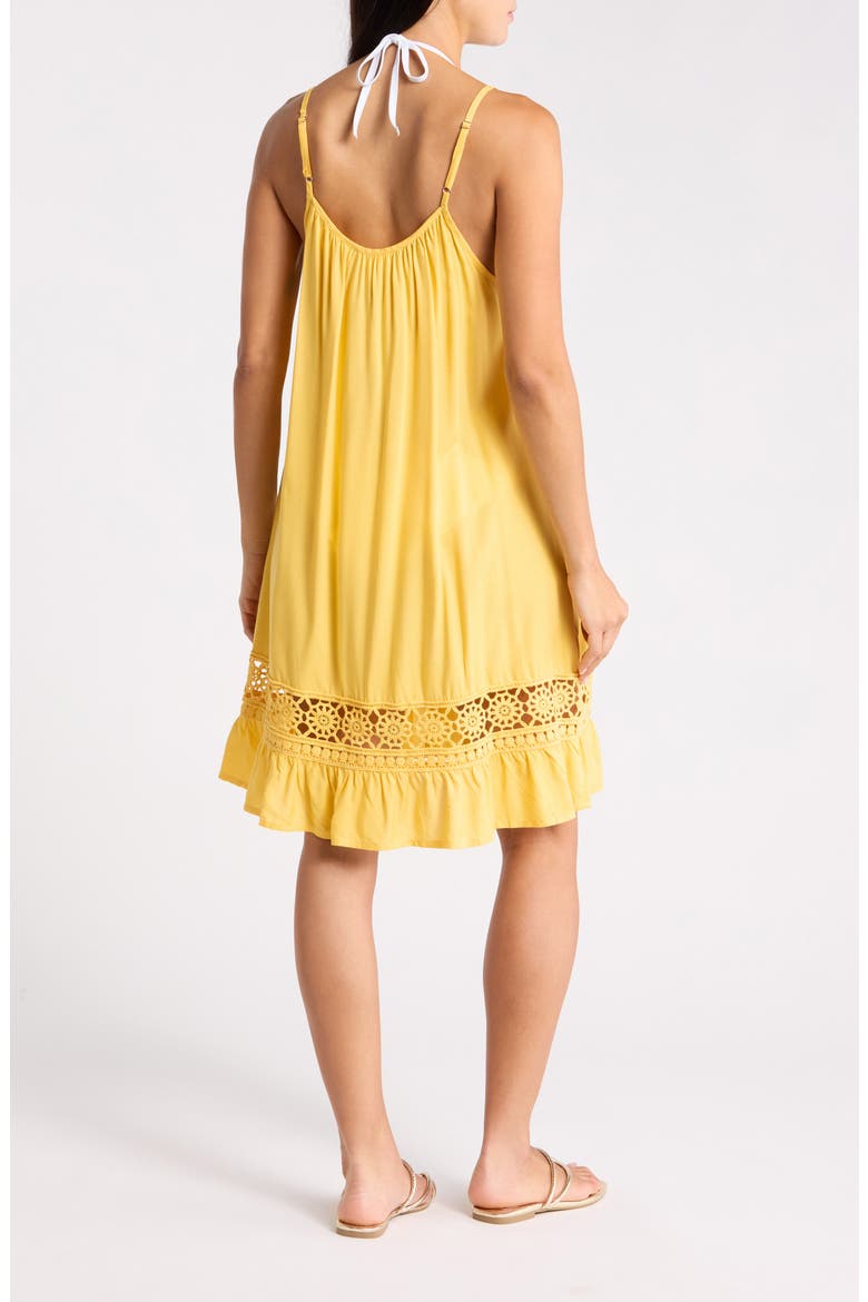 Open Knit Inset Minidress, Alternate, color, YELLOW STARFRUIT