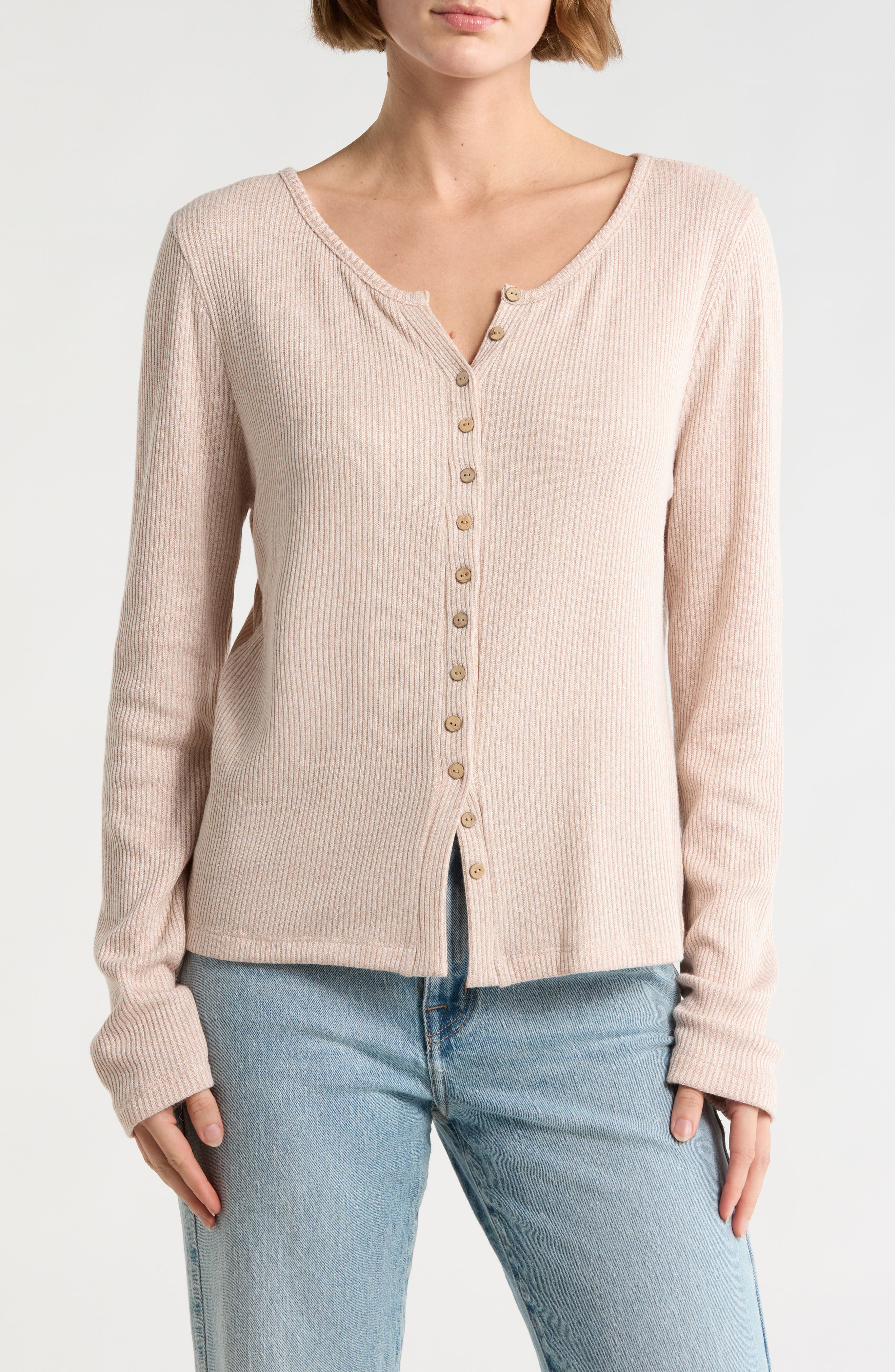 Button Detail Ribbed Top - image 5