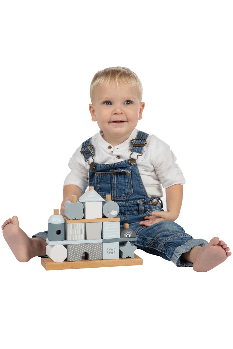 Stacking Blocks House Blue, Wooden & Colored Blocks, 18 months+, Alternate, color, Multicolored