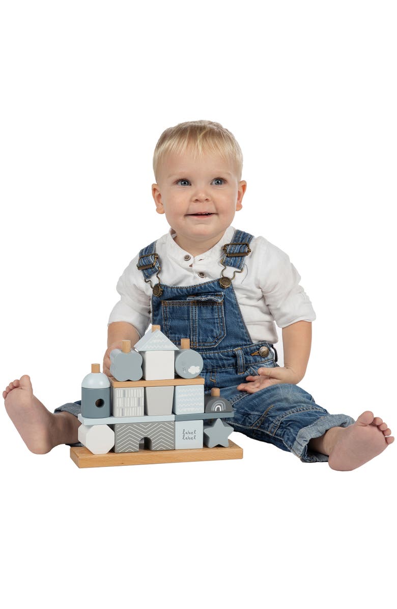 Label Label Stacking Blocks House Blue, Wooden & Colored Blocks, 18 months+, Alternate, color, Multicolored