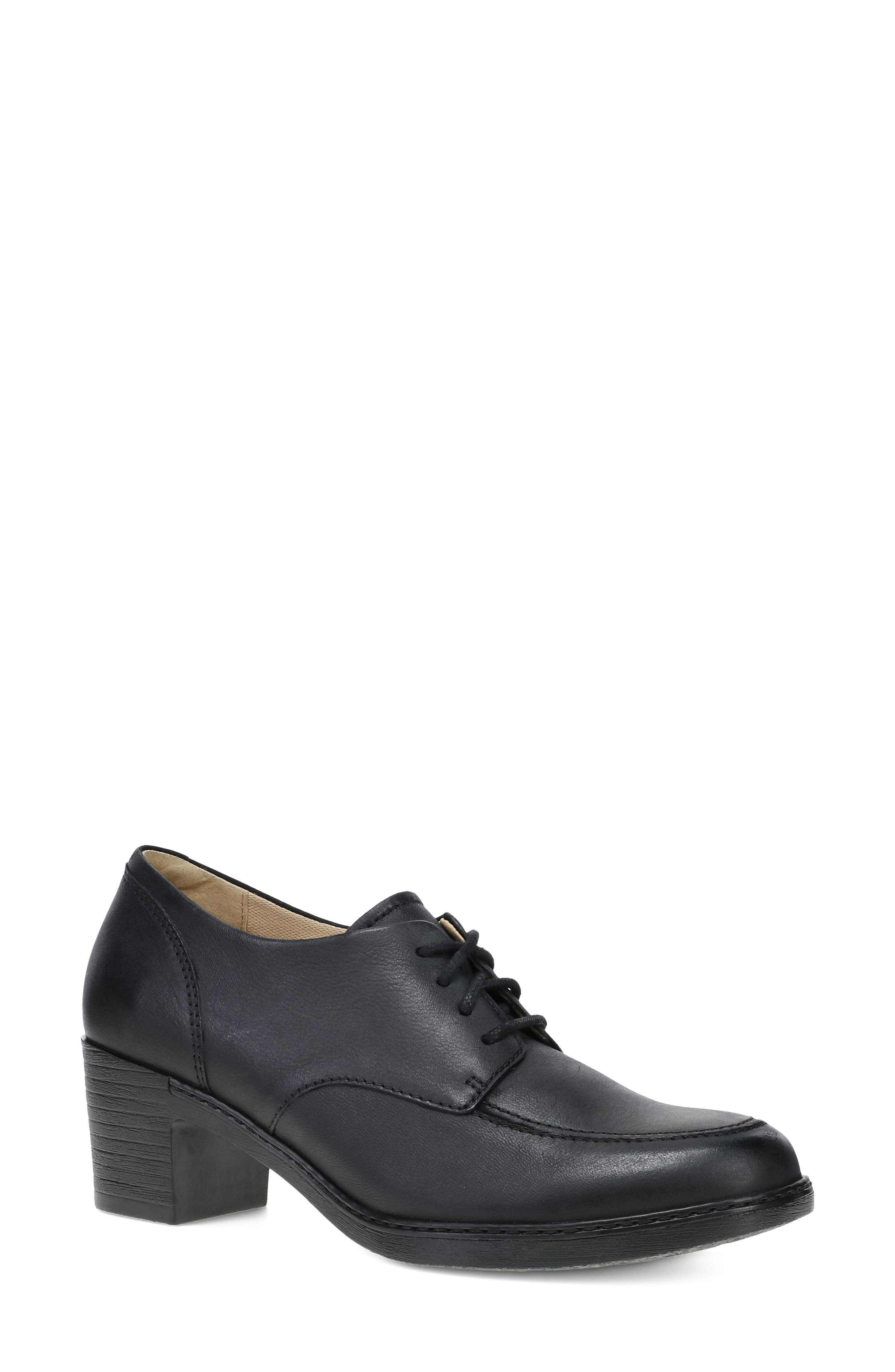 Lace-Up Oxford Platform Pump, Main, color, BLACK